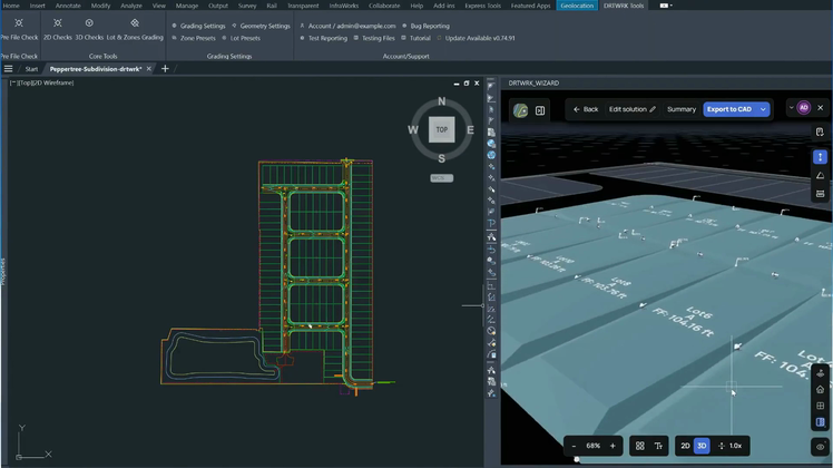 Real-time grade updates as constraints change